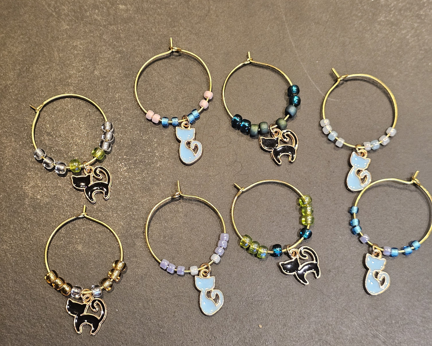 KittyCat Wine Charms x8