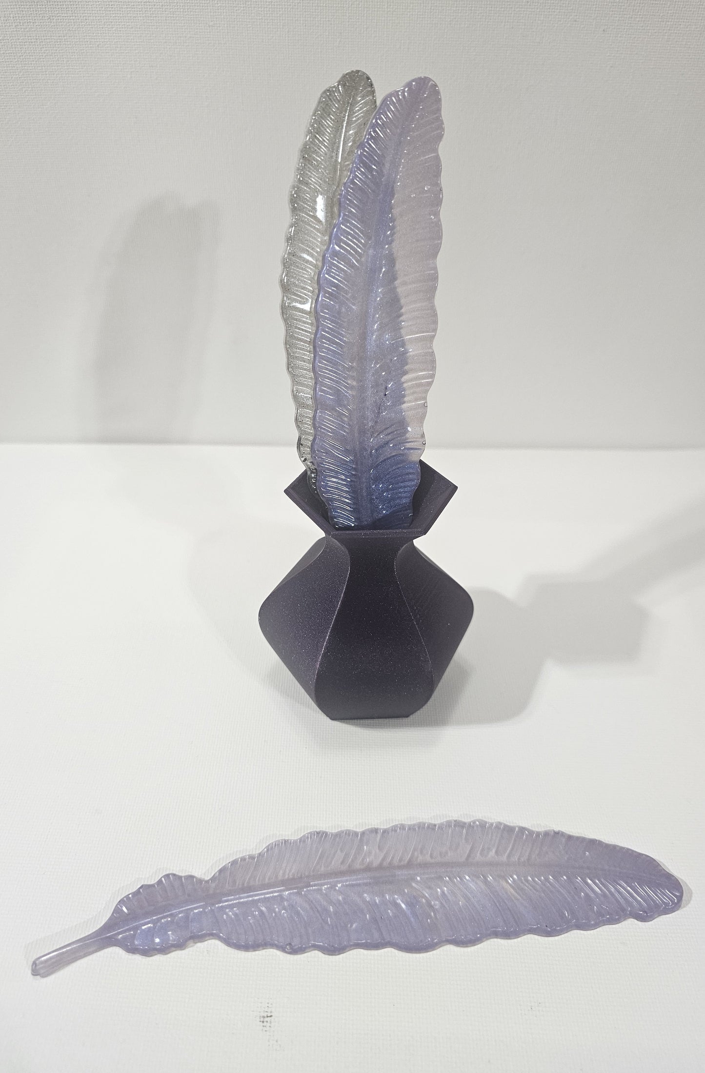 Purple and Grey Feather Bookmark Set