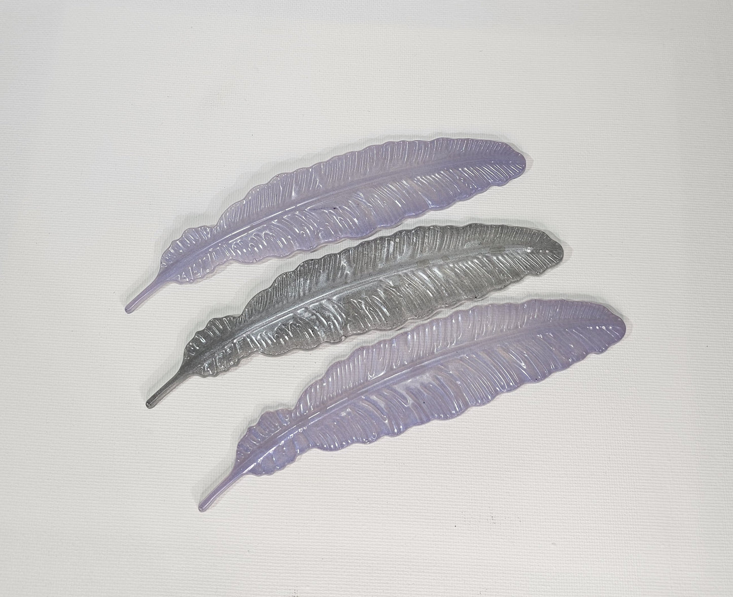 Purple and Grey Feather Bookmark Set
