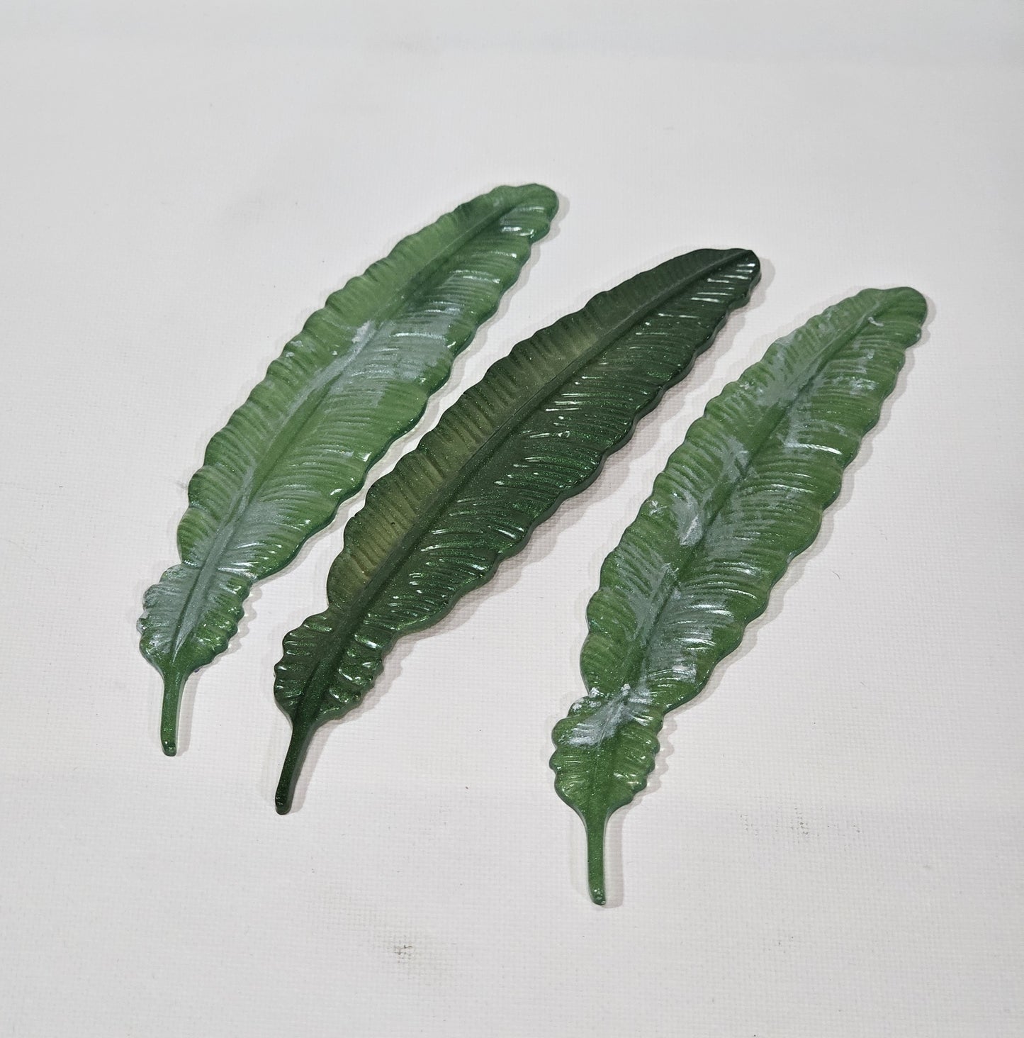 Green and Silver Feather Bookmark Set