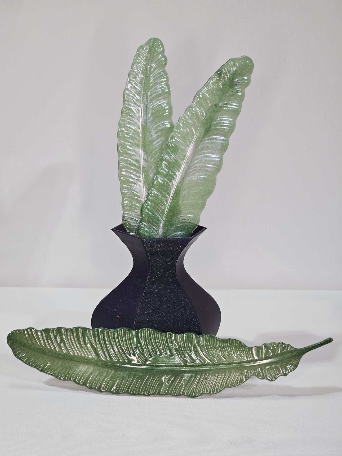 Green and Silver Feather Bookmark Set