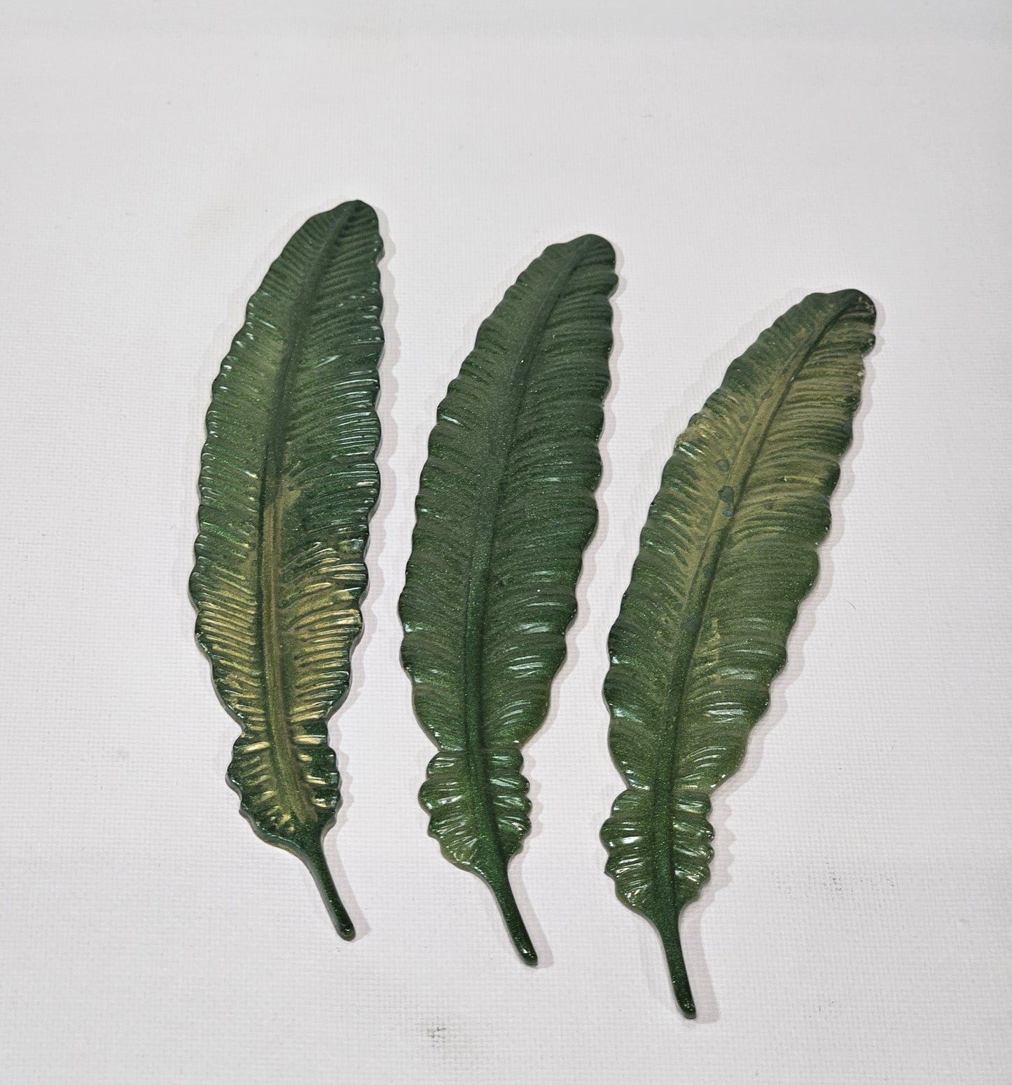 Green and Gold Feather Bookmark Set