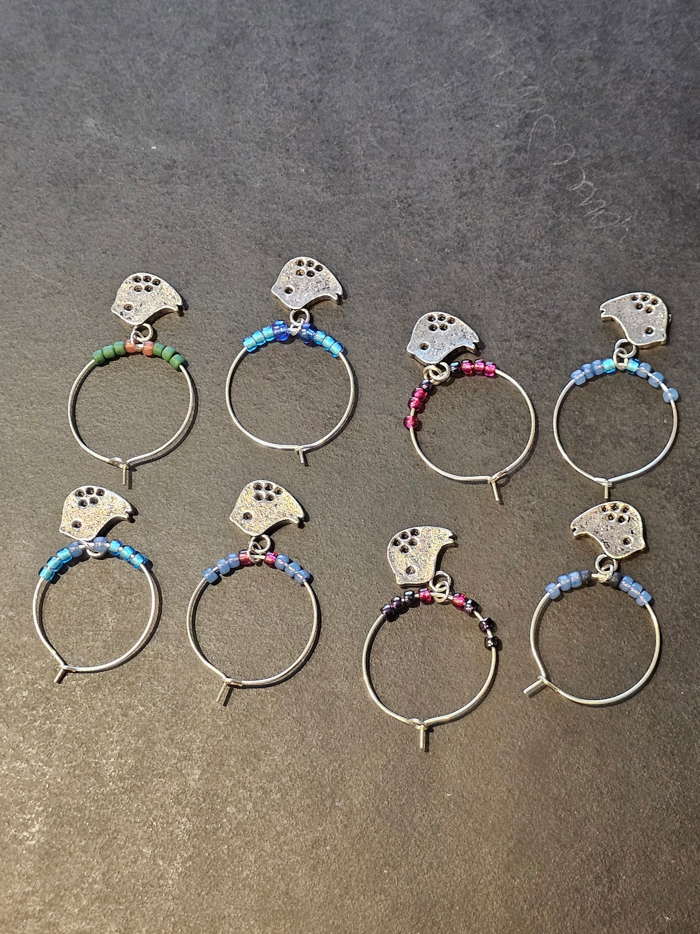 Bird Wine Charms x8