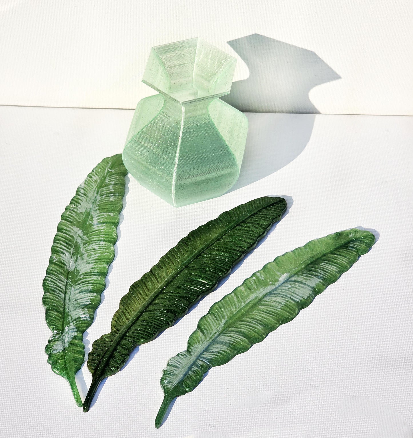 Green and Silver Feather Bookmark Set