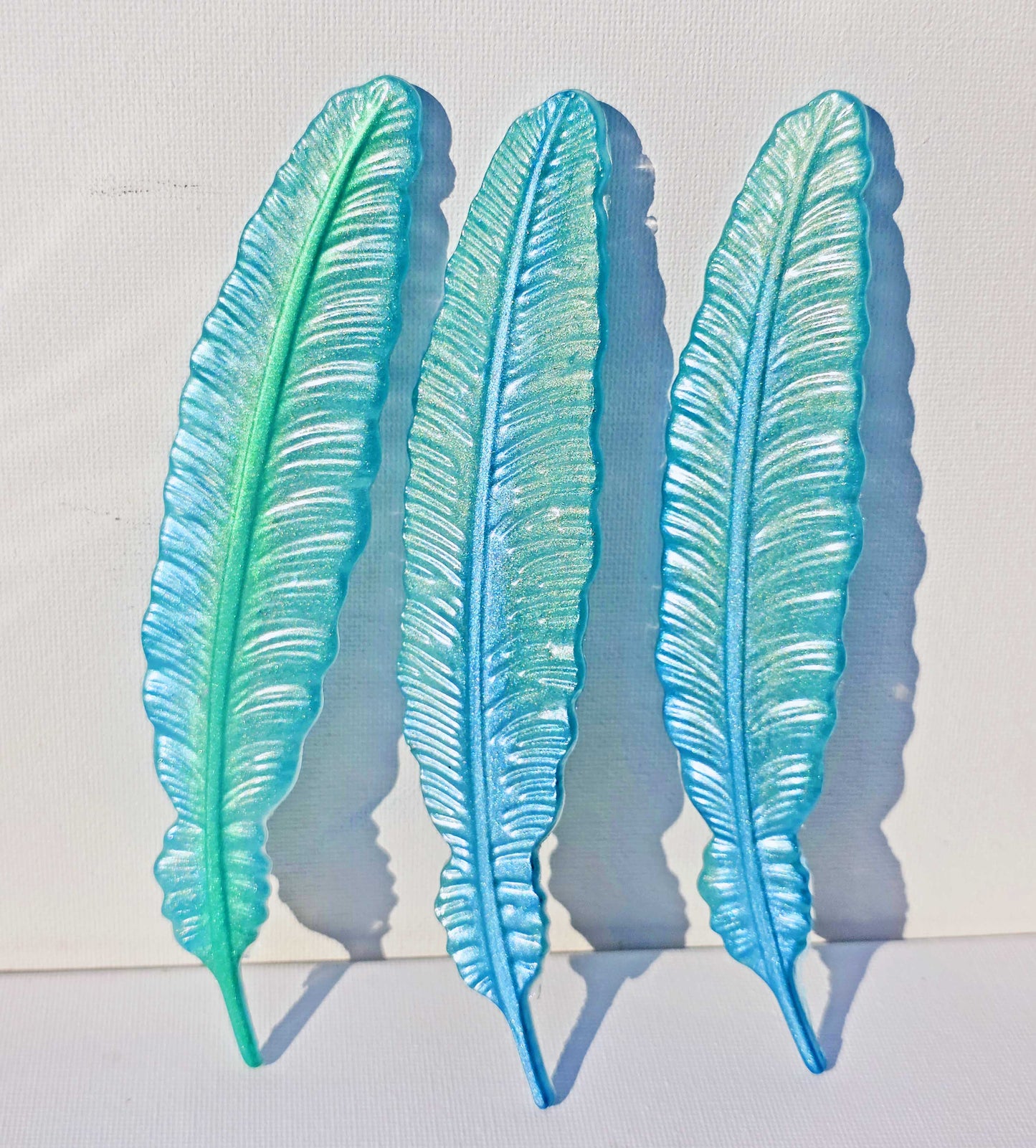 Seafoam Feather Bookmark Set