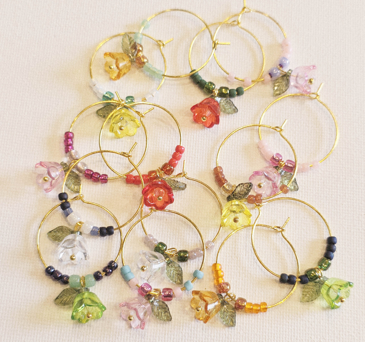 Small Glass Flowers Set of 4