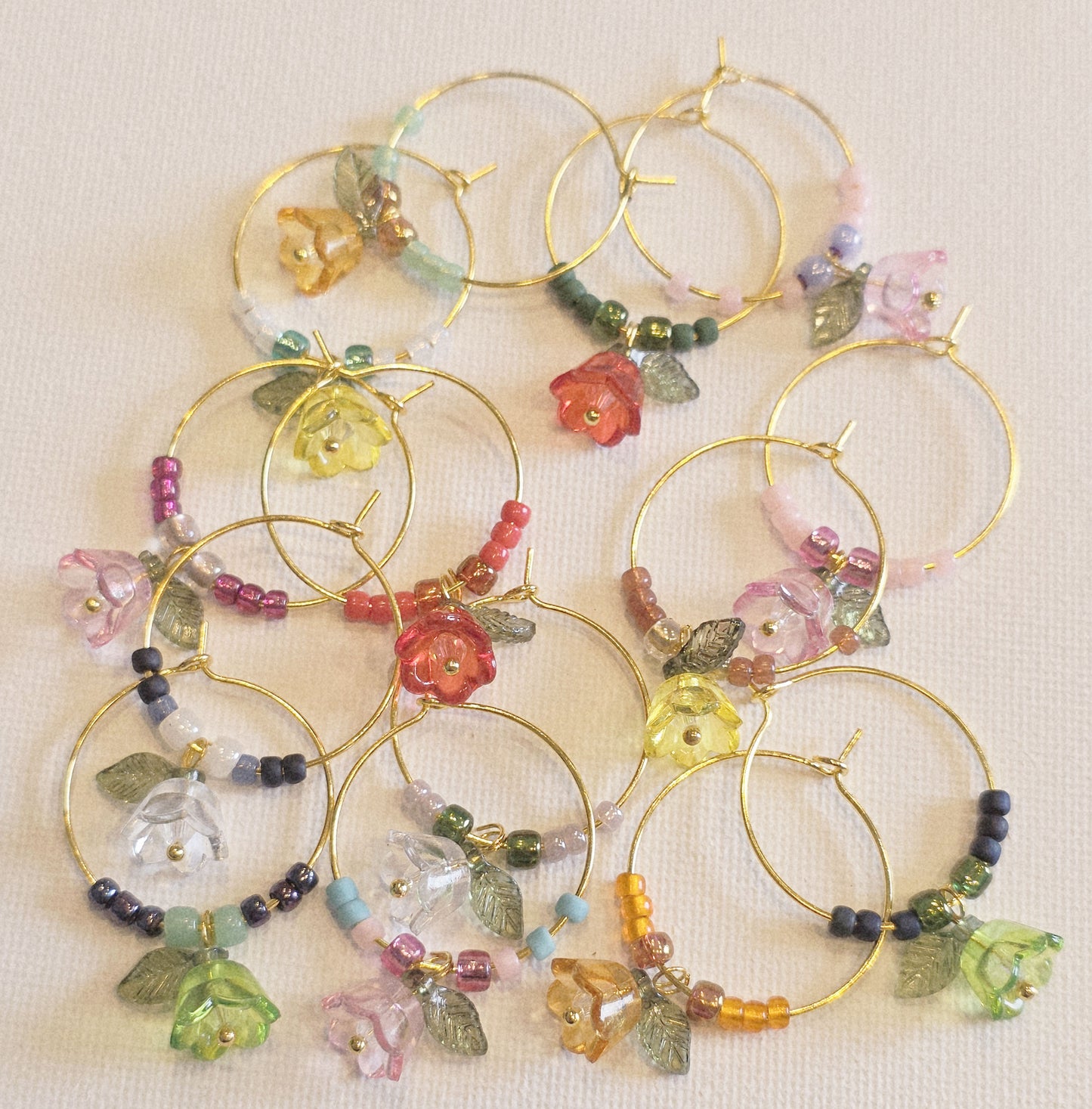 Small Glass Flowers Set of 4
