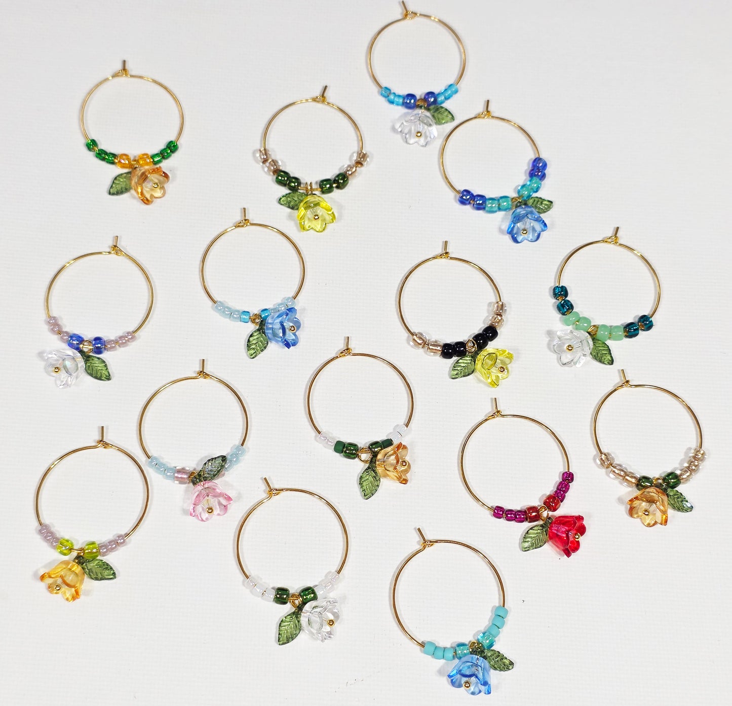Small Glass Flowers Set of 4