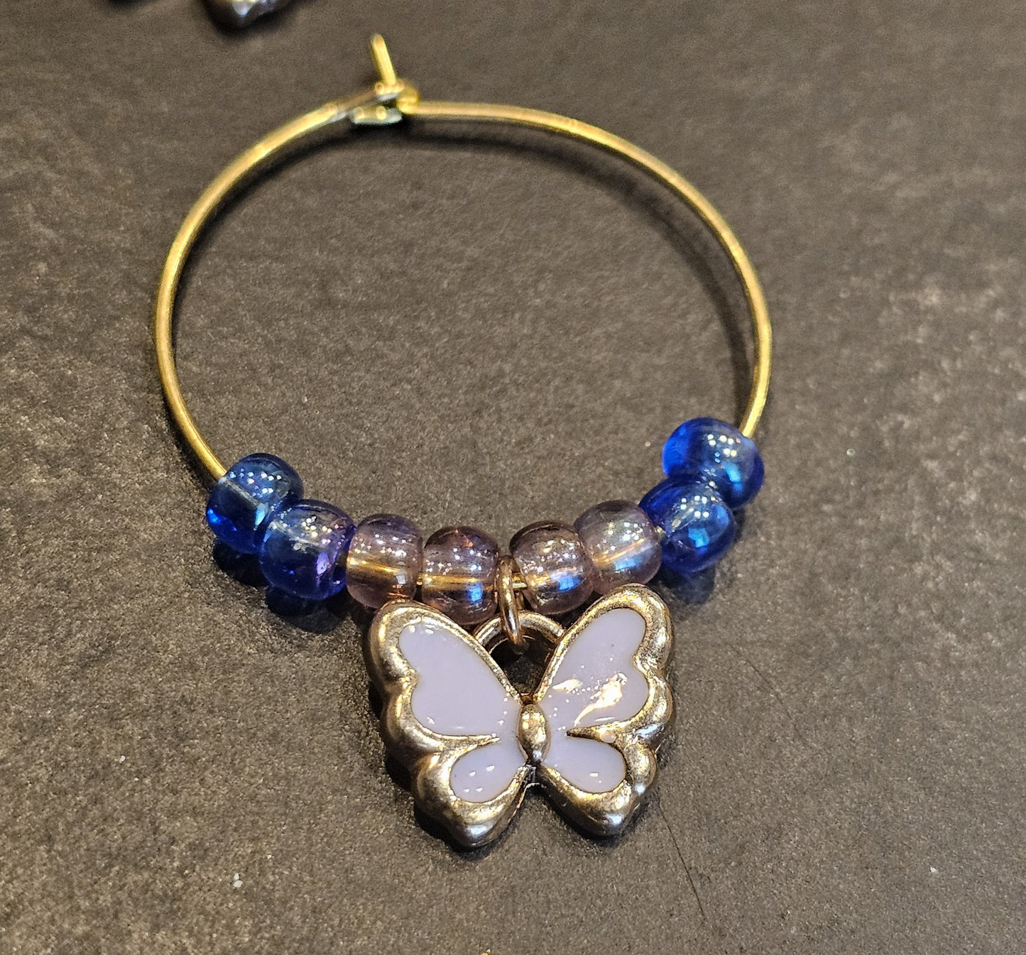 Butterfly Wine Charms x8